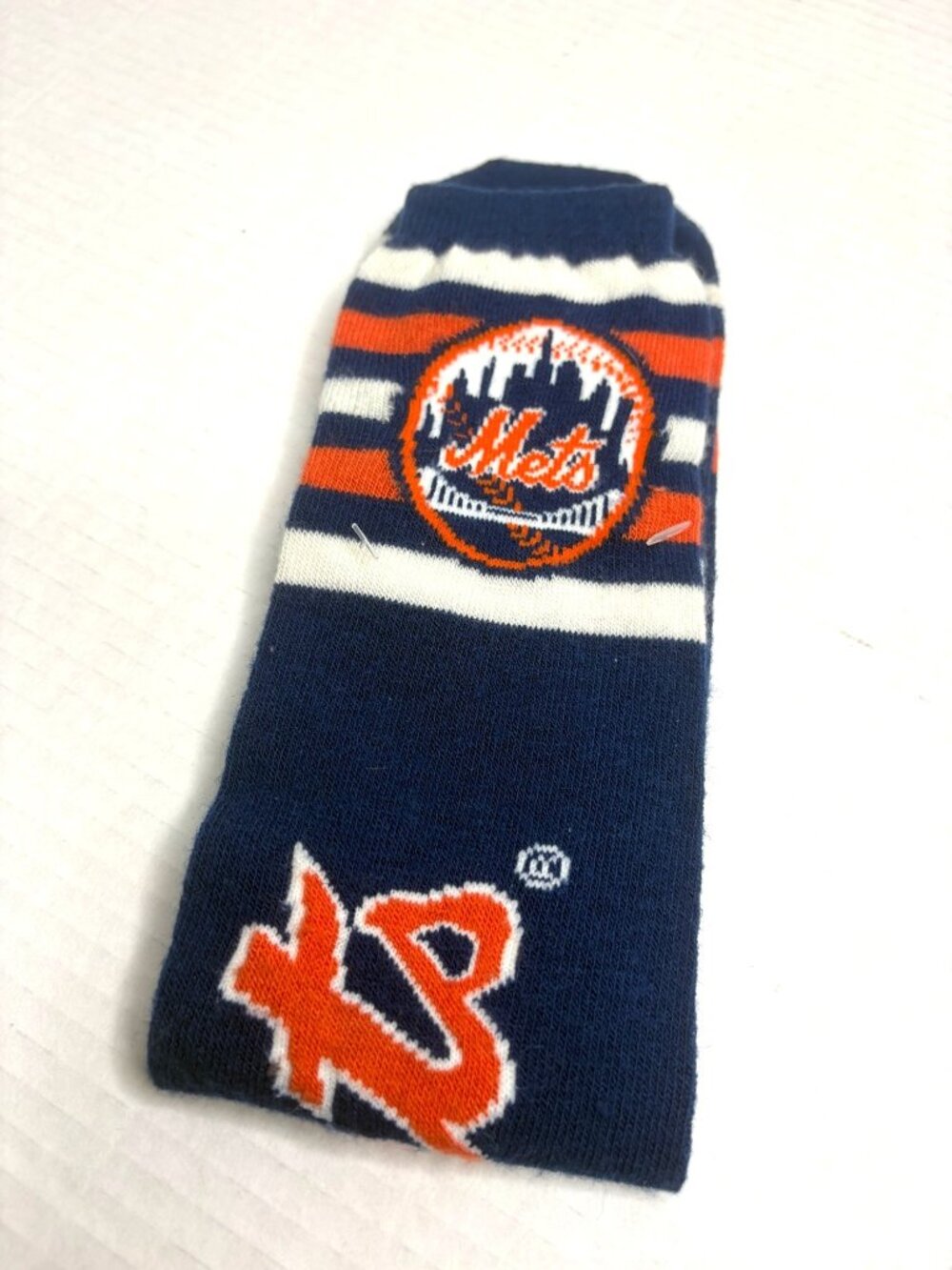 New York Mets Striped Crew Socks Genuine MLB Merchandise New Novelty Gift Blue
